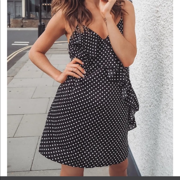 In The Style Binky Polka Dot Frill Cami Dress, size US 4 - Picture 2 of 6